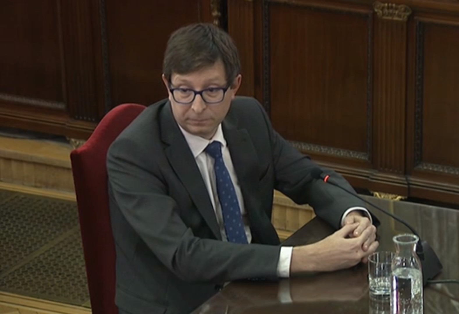 Carles Mundó testifies in the Catalan trial in the Spanish Supreme Court on February 20 2019